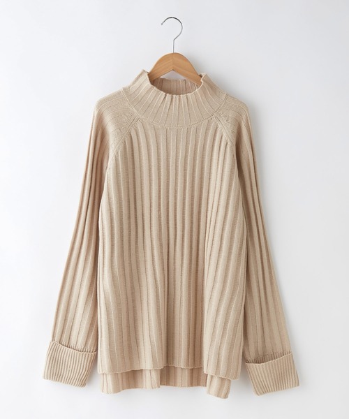 Chaco closet（チャコ クローゼット）の「リブニットセットアップ ハイネックプルオーバー＆パンツ（セットアップ・レディース・グレイッシュベージュ/グリーン系その他/ベージュ/ブラック/ブルーグリーン/ワイン・FREE）」の12枚目の写真