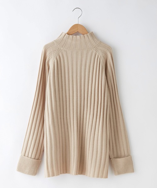 Chaco closet（チャコ クローゼット）の「リブニットセットアップ ハイネックプルオーバー＆パンツ（セットアップ・レディース・グレイッシュベージュ/グリーン系その他/ベージュ/ブラック/ブルーグリーン/ワイン・FREE）」の13枚目の写真