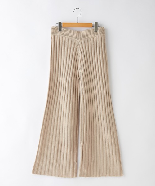 Chaco closet（チャコ クローゼット）の「リブニットセットアップ ハイネックプルオーバー＆パンツ（セットアップ・レディース・グレイッシュベージュ/グリーン系その他/ベージュ/ブラック/ブルーグリーン/ワイン・FREE）」の14枚目の写真