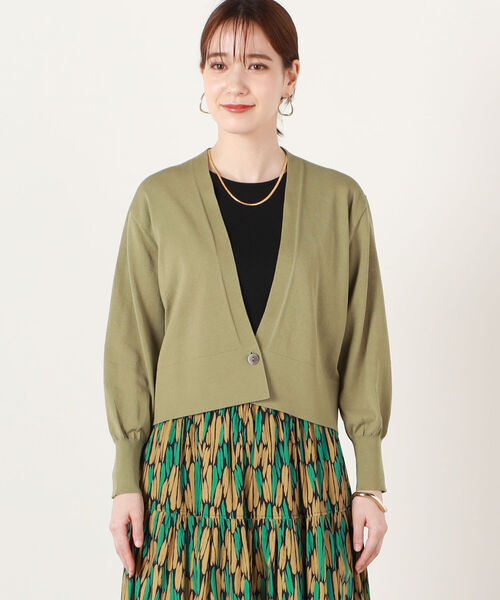 NOLLEY’S(ノーリーズ)の「Vネックショートカーディガン(カーディガン/ボレロ・レディース・オリーブ/ベージュ/ダークネイビー・38)」の20枚目の写真