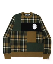 A BATHING APE | BAPE CHECK APE HEAD CREWNECK M(スウェット)