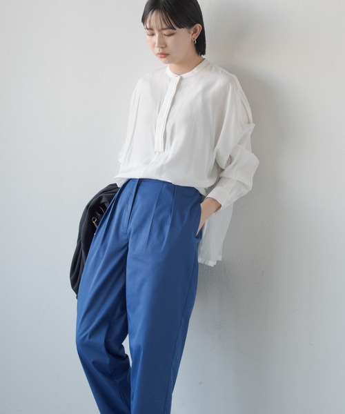 Aunt Marie's（アントマリーズ）の「オーバーシルエットバンドカラーシャツ（シャツ/ブラウス・レディース・ホワイト/ブラウン/ブラック・FREE）」の21枚目の写真