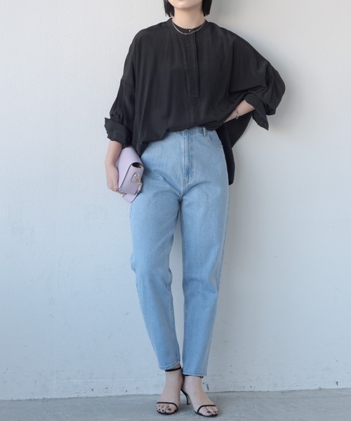 Aunt Marie's（アントマリーズ）の「オーバーシルエットバンドカラーシャツ（シャツ/ブラウス・レディース・ホワイト/ブラウン/ブラック・FREE）」の14枚目の写真