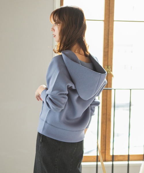 rectangle(レクタングル)の「ボンディングダブルジップパーカー(パーカー・レディース・ブラック/ベージュ/ネイビー/グレー/カーキ/ブルー・MEDIUM/LARGE)」の16枚目の写真