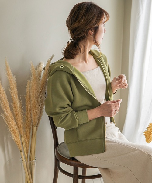 rectangle(レクタングル)の「ボンディングダブルジップパーカー(パーカー・レディース・ブラック/ベージュ/ネイビー/グレー/カーキ/ブルー・MEDIUM/LARGE)」の18枚目の写真