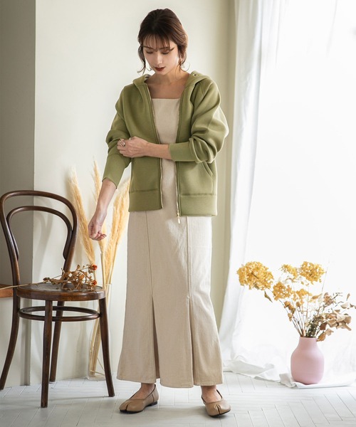 rectangle(レクタングル)の「ボンディングダブルジップパーカー(パーカー・レディース・ブラック/ベージュ/ネイビー/グレー/カーキ/ブルー・MEDIUM/LARGE)」の20枚目の写真