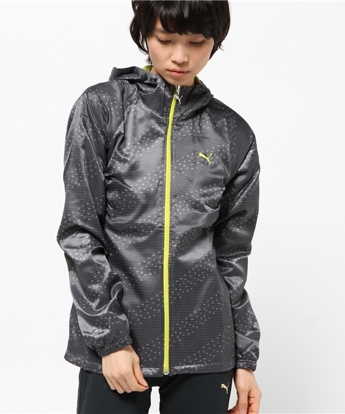 PUMA（プーマ）の「フーデッド裏メッシュ ウーブン ジャケット (WOMEN)（ナイロンジャケット・レディース・ピンク/グレー/ブラック・LARGE/MEDIUM/SMALL/O）」の3枚目の写真