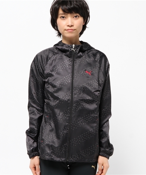 PUMA（プーマ）の「フーデッド裏メッシュ ウーブン ジャケット (WOMEN)（ナイロンジャケット・レディース・ピンク/グレー/ブラック・LARGE/MEDIUM/SMALL/O）」の4枚目の写真