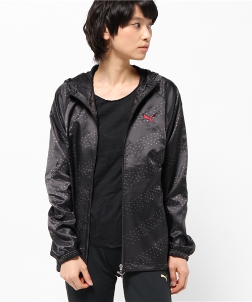 PUMA（プーマ）の「フーデッド裏メッシュ ウーブン ジャケット (WOMEN)（ナイロンジャケット・レディース・ピンク/グレー/ブラック・LARGE/MEDIUM/SMALL/O）」の7枚目の写真