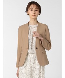 m.f.editorial | エムエフエディトリアルレディース/m.f.editorial：Women ウーリッシュ セットアップ カラーレスジャケット キャメル  （セットアップパンツ・スカートございます）(スーツジャケット)