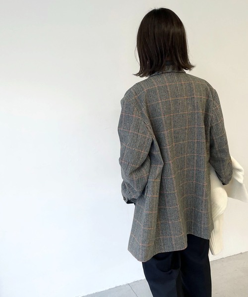 CANAL JEAN(キャナルジーン)の「RED CHOP WORKS(レッドチョップワークス) ウールチェックジャケット(テーラードジャケット・レディース・ブラウン・38)」の5枚目の写真