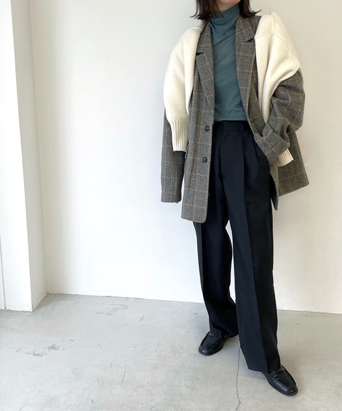 CANAL JEAN(キャナルジーン)の「RED CHOP WORKS(レッドチョップワークス) ウールチェックジャケット(テーラードジャケット・レディース・ブラウン・38)」の3枚目の写真