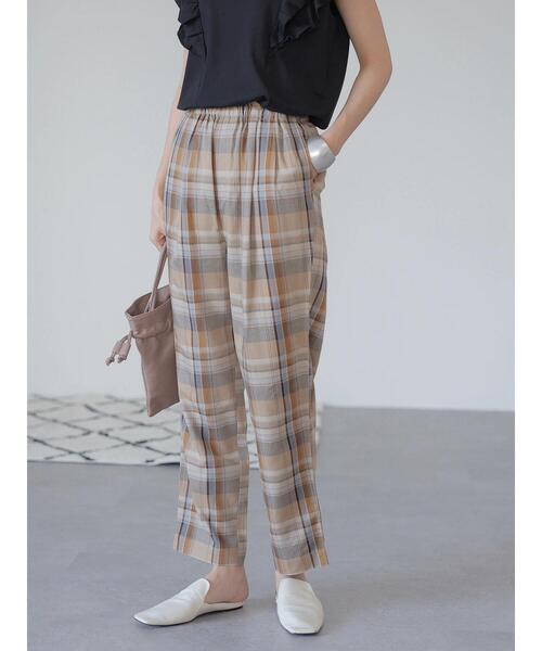 AMERICAN HOLIC（アメリカンホリック）の「リラックスイージーテーパードパンツ（その他パンツ・レディース・チャコールグレー/チェック・S/M/L）」の7枚目の写真