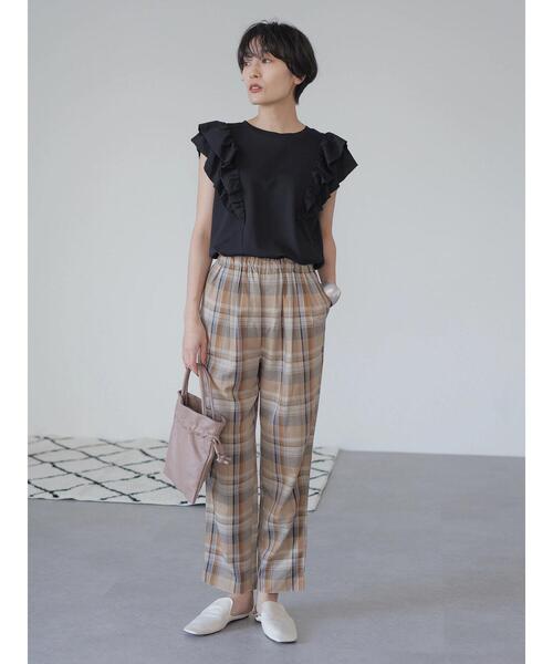 AMERICAN HOLIC（アメリカンホリック）の「リラックスイージーテーパードパンツ（その他パンツ・レディース・チャコールグレー/チェック・S/M/L）」の9枚目の写真