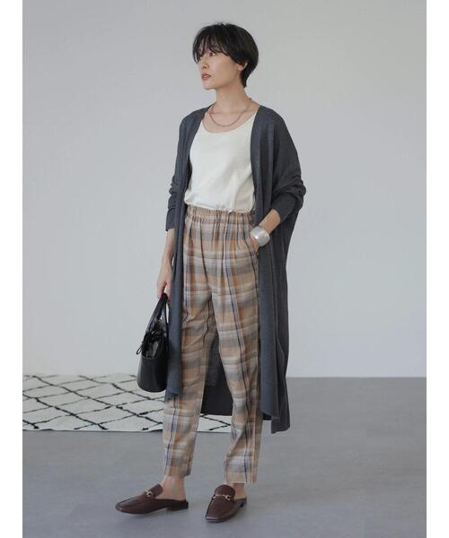 AMERICAN HOLIC（アメリカンホリック）の「リラックスイージーテーパードパンツ（その他パンツ・レディース・チャコールグレー/チェック・S/M/L）」の20枚目の写真