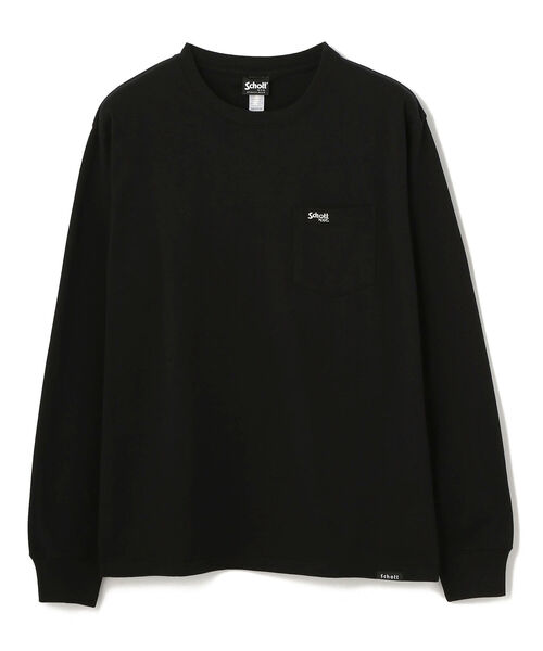schott（ショット）の「Schott/ショット/LS ONE POINT POCKET T-SHIRT/ワンポイント ポケットTシャツ（Tシャツ/カットソー・メンズ・ブラック/ライム/ホワイト/パープル・MEDIUM/XX-LARGE/LARGE/X-LARGE）」の3枚目の写真