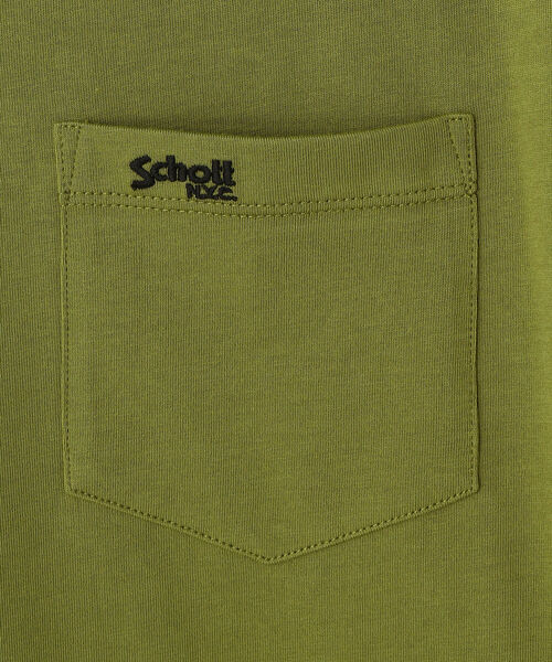 schott（ショット）の「Schott/ショット/LS ONE POINT POCKET T-SHIRT/ワンポイント ポケットTシャツ（Tシャツ/カットソー・メンズ・ブラック/ライム/ホワイト/パープル・MEDIUM/XX-LARGE/LARGE/X-LARGE）」の8枚目の写真