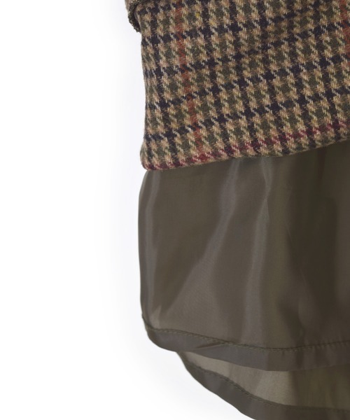 w closet（ダブルクローゼット）の「【新色追加】【SETUP対応】起毛チェック切替マーメイドスカート（スカート・レディース・カーキ/ブルー/ライトベージュ/グレー/ホワイト・FREE）」の17枚目の写真