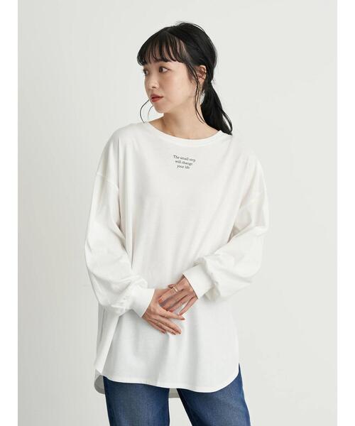 earth music&ecology（アースミュージックアンドエコロジー）の「The small step ロンT ＊（Tシャツ/カットソー・レディース・ブラック/オフホワイト・FREE）」の20枚目の写真