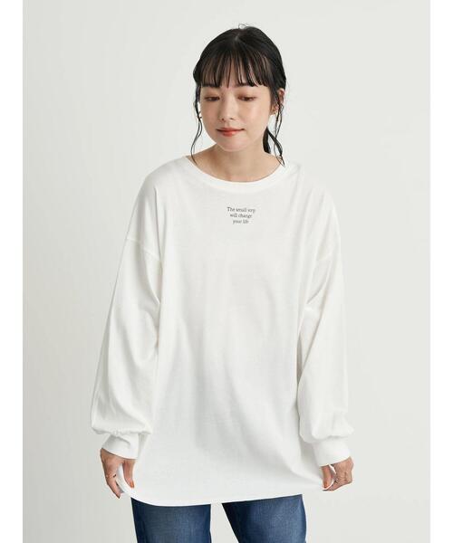 earth music&ecology（アースミュージックアンドエコロジー）の「The small step ロンT ＊（Tシャツ/カットソー・レディース・ブラック/オフホワイト・FREE）」の18枚目の写真