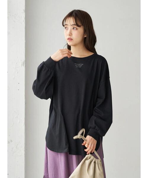 earth music&ecology（アースミュージックアンドエコロジー）の「The small step ロンT ＊（Tシャツ/カットソー・レディース・ブラック/オフホワイト・FREE）」の13枚目の写真