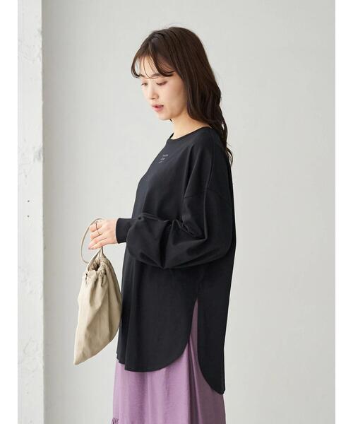 earth music&ecology（アースミュージックアンドエコロジー）の「The small step ロンT ＊（Tシャツ/カットソー・レディース・ブラック/オフホワイト・FREE）」の12枚目の写真