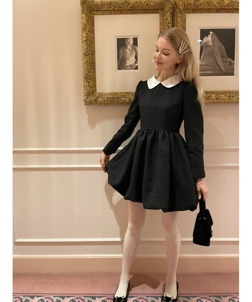 epine(エピヌ)の「Jacquard balloon onepiece(ワンピース・レディース・ブラック・S/M)」の5枚目の写真