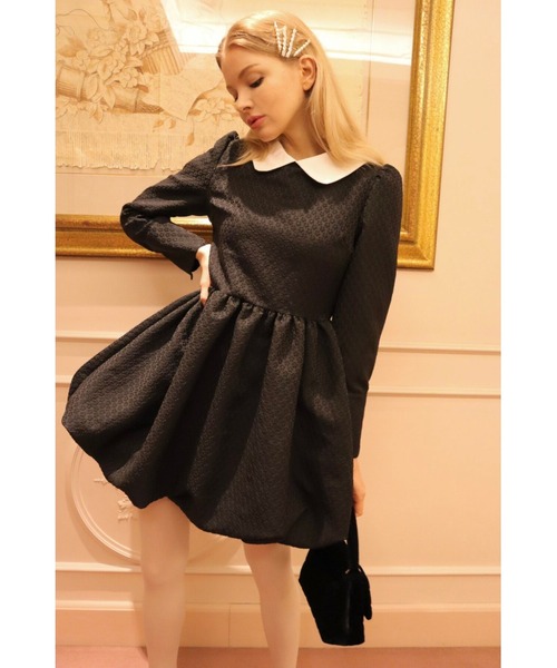 epine(エピヌ)の「Jacquard balloon onepiece(ワンピース・レディース・ブラック・S/M)」の6枚目の写真