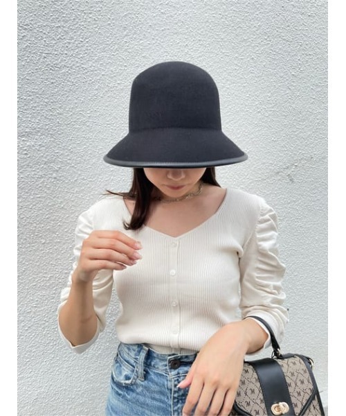 MOUSSY（マウジー）の「PIPING WOOL BUCKET ハット（ハット・レディース・ブラック/カーキ・FREE）」の20枚目の写真