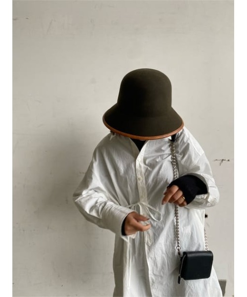 MOUSSY（マウジー）の「PIPING WOOL BUCKET ハット（ハット・レディース・ブラック/カーキ・FREE）」の22枚目の写真