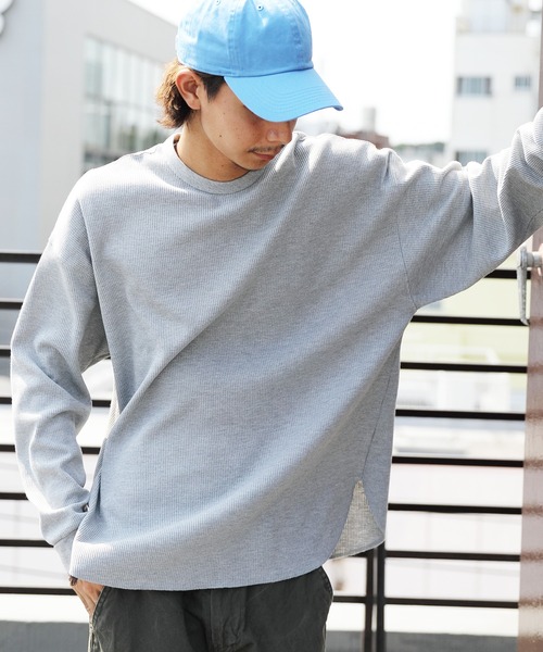 8(eight)(エイト)の「ビッグワッフルTシャツ(Tシャツ/カットソー・メンズ・ブラック/ブラウン/オフホワイト/グレイッシュベージュ/ネイビー/グレー/ダークグレー・SMALL/LARGE/X-LARGE/MEDIUM)」の4枚目の写真