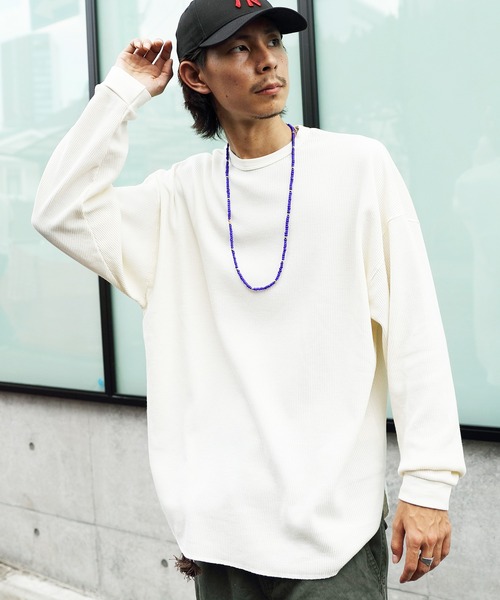 8(eight)(エイト)の「ビッグワッフルTシャツ(Tシャツ/カットソー・メンズ・ブラック/ブラウン/オフホワイト/グレイッシュベージュ/ネイビー/グレー/ダークグレー・SMALL/LARGE/X-LARGE/MEDIUM)」の10枚目の写真