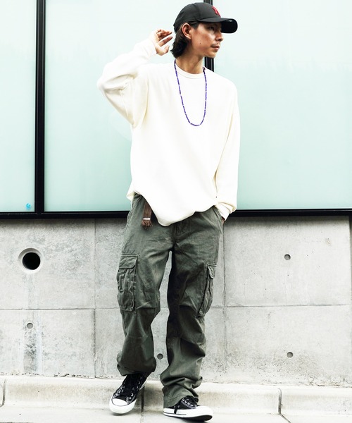 8(eight)(エイト)の「ビッグワッフルTシャツ(Tシャツ/カットソー・メンズ・ブラック/ブラウン/オフホワイト/グレイッシュベージュ/ネイビー/グレー/ダークグレー・SMALL/LARGE/X-LARGE/MEDIUM)」の12枚目の写真