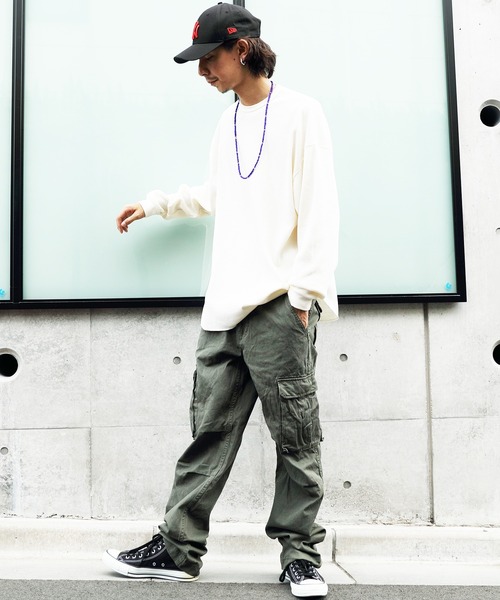 8(eight)(エイト)の「ビッグワッフルTシャツ(Tシャツ/カットソー・メンズ・ブラック/ブラウン/オフホワイト/グレイッシュベージュ/ネイビー/グレー/ダークグレー・SMALL/LARGE/X-LARGE/MEDIUM)」の15枚目の写真