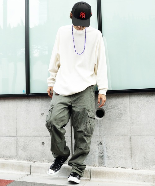 8(eight)(エイト)の「ビッグワッフルTシャツ(Tシャツ/カットソー・メンズ・ブラック/ブラウン/オフホワイト/グレイッシュベージュ/ネイビー/グレー/ダークグレー・SMALL/LARGE/X-LARGE/MEDIUM)」の17枚目の写真