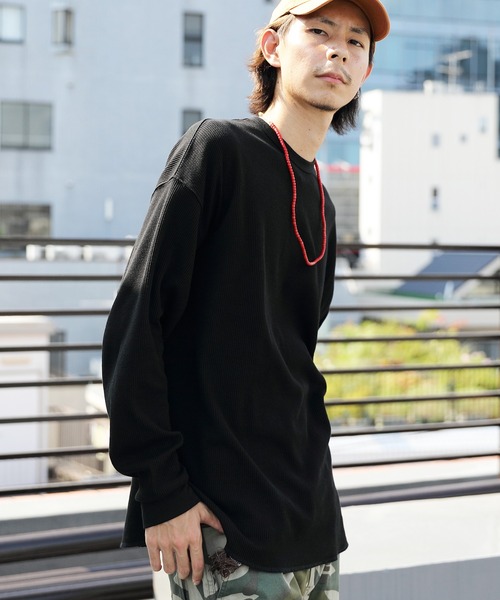 8(eight)(エイト)の「ビッグワッフルTシャツ(Tシャツ/カットソー・メンズ・ブラック/ブラウン/オフホワイト/グレイッシュベージュ/ネイビー/グレー/ダークグレー・SMALL/LARGE/X-LARGE/MEDIUM)」の22枚目の写真