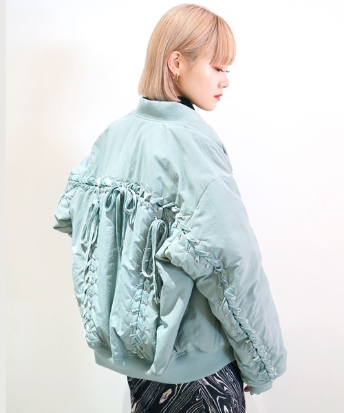 G.V.G.V.（ジーヴィージーヴィー）の「LACE UP MA-1（MA-1・レディース・ライトブルー/ブラック/ベージュ・40/38/42）」の3枚目の写真