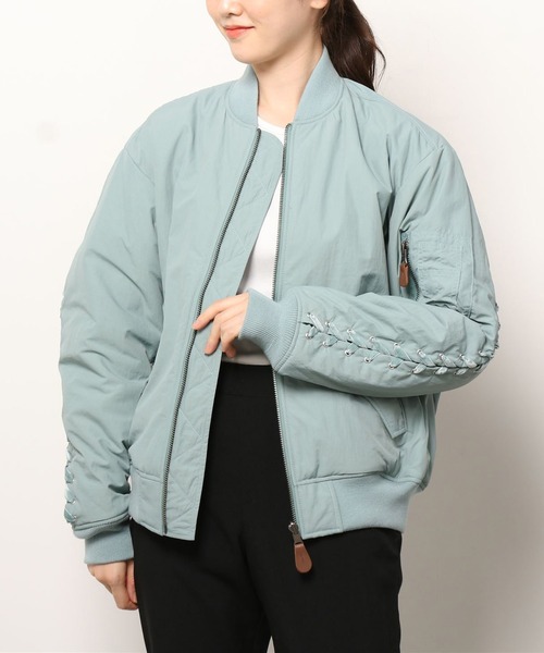 G.V.G.V.（ジーヴィージーヴィー）の「LACE UP MA-1（MA-1・レディース・ライトブルー/ブラック/ベージュ・40/38/42）」の21枚目の写真