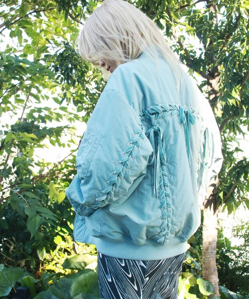 G.V.G.V.（ジーヴィージーヴィー）の「LACE UP MA-1（MA-1・レディース・ライトブルー/ブラック/ベージュ・40/38/42）」の7枚目の写真