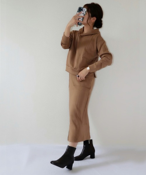 La-gemme(ラジェム)の「ダンボール セットアップ(セットアップ・レディース・ブラウン/ベージュ/ライトブラウン/ダークグレー/ブラック/グリーン/ラベンダー/ブルー・M/L)」の10枚目の写真