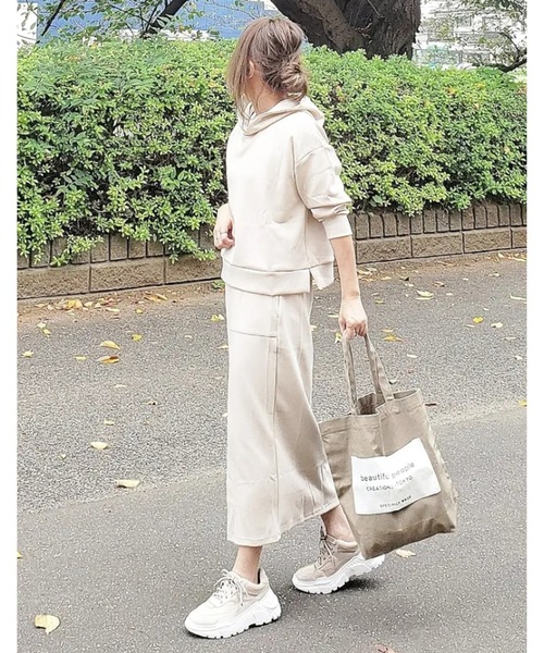 La-gemme(ラジェム)の「ダンボール セットアップ(セットアップ・レディース・ブラウン/ベージュ/ライトブラウン/ダークグレー/ブラック/グリーン/ラベンダー/ブルー・M/L)」の13枚目の写真