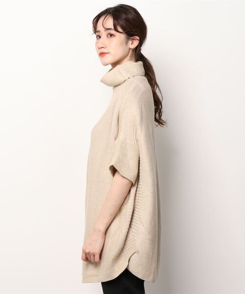 MAISON BREEZE（メゾンブリーズ）の「【MAISON BREEZE】オーバーハイネックサイドリブニット SCCHE31（ニット/セーター・レディース・グレー/ベージュ・FREE）」の5枚目の写真