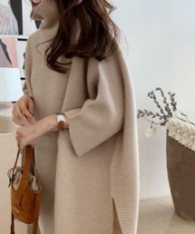 【MAISON BREEZE】オーバーハイネックサイドリブニット SCCHE31