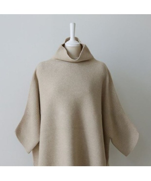 MAISON BREEZE（メゾンブリーズ）の「【MAISON BREEZE】オーバーハイネックサイドリブニット SCCHE31（ニット/セーター・レディース・グレー/ベージュ・FREE）」の4枚目の写真