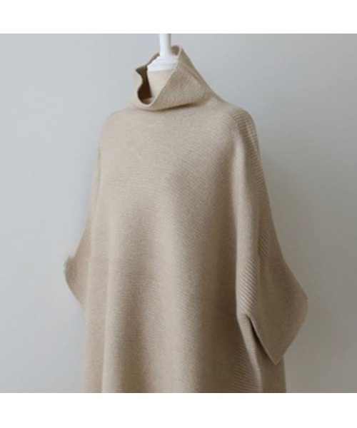 MAISON BREEZE（メゾンブリーズ）の「【MAISON BREEZE】オーバーハイネックサイドリブニット SCCHE31（ニット/セーター・レディース・グレー/ベージュ・FREE）」の12枚目の写真