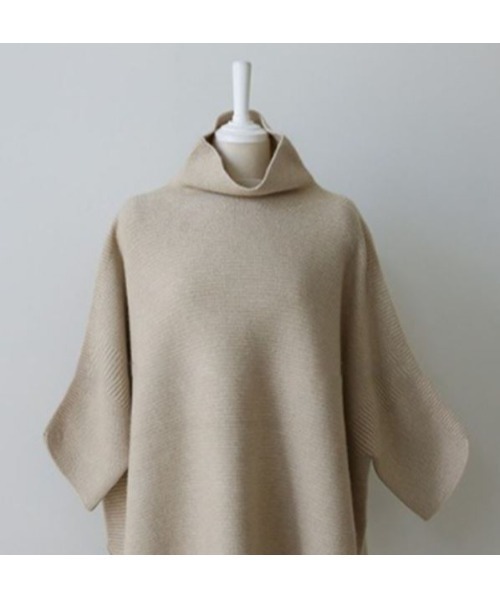 MAISON BREEZE（メゾンブリーズ）の「【MAISON BREEZE】オーバーハイネックサイドリブニット SCCHE31（ニット/セーター・レディース・グレー/ベージュ・FREE）」の13枚目の写真