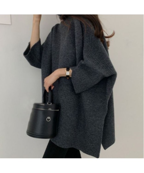 MAISON BREEZE（メゾンブリーズ）の「【MAISON BREEZE】オーバーハイネックサイドリブニット SCCHE31（ニット/セーター・レディース・グレー/ベージュ・FREE）」の20枚目の写真