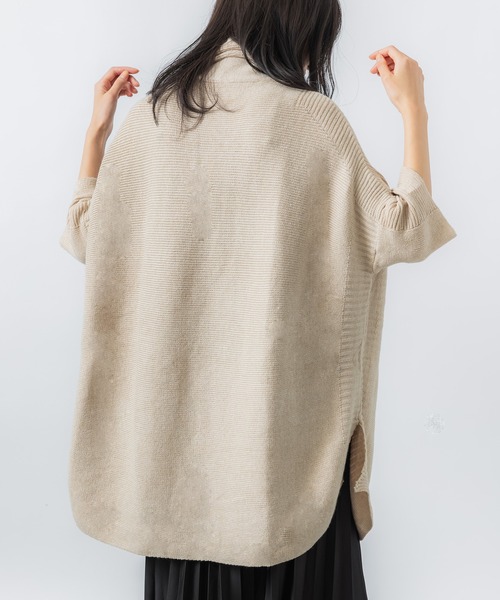 MAISON BREEZE（メゾンブリーズ）の「【MAISON BREEZE】オーバーハイネックサイドリブニット SCCHE31（ニット/セーター・レディース・グレー/ベージュ・FREE）」の10枚目の写真