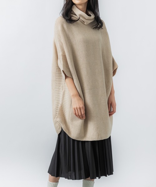 MAISON BREEZE（メゾンブリーズ）の「【MAISON BREEZE】オーバーハイネックサイドリブニット SCCHE31（ニット/セーター・レディース・グレー/ベージュ・FREE）」の8枚目の写真