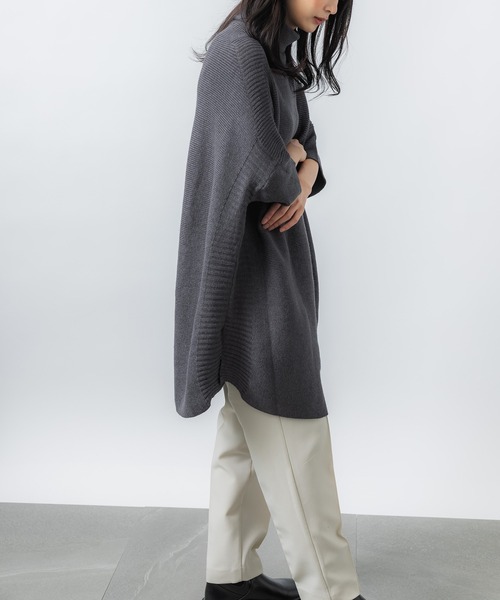 MAISON BREEZE（メゾンブリーズ）の「【MAISON BREEZE】オーバーハイネックサイドリブニット SCCHE31（ニット/セーター・レディース・グレー/ベージュ・FREE）」の17枚目の写真